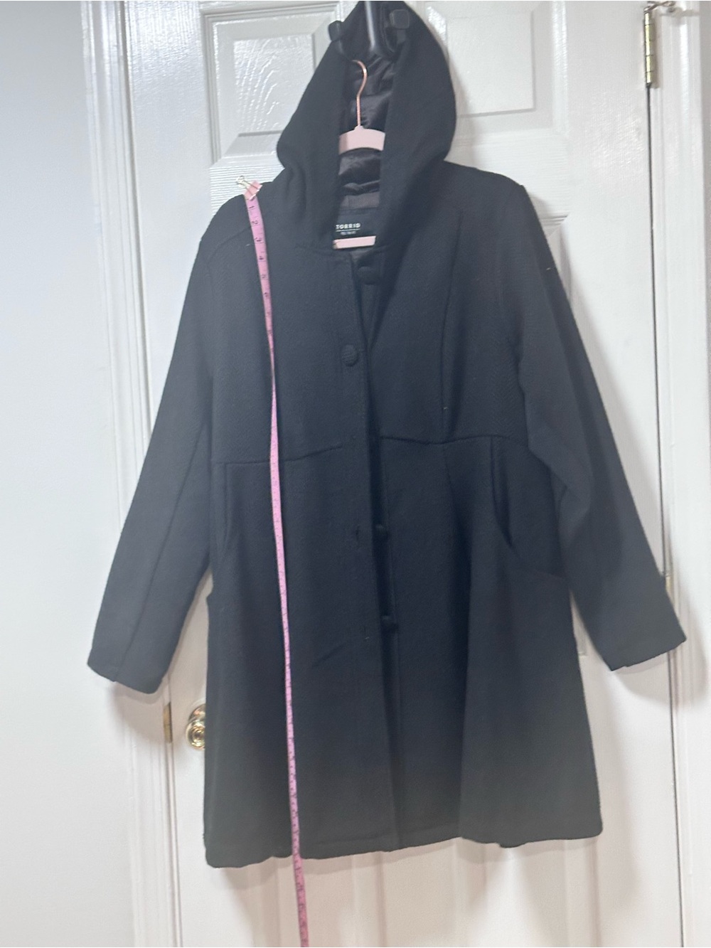 torrid Black Hooded Pea Coat